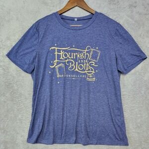 📚 Flourish and Blotts Graphic Tee Blue Harry Potter XL Fits M/L *READ*